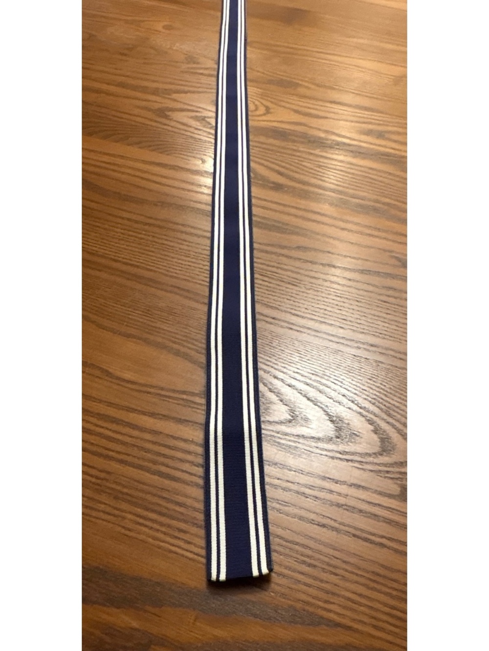 Polo Ralph Lauren Navy & White Striped D-Ring Belt - Size M/L (42" Total Length) - Picture 8 of 12
